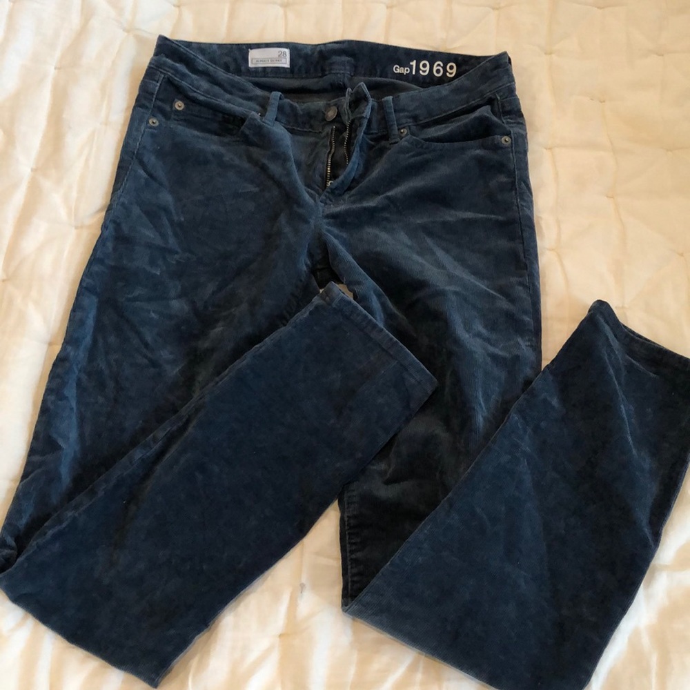 Navy always skinny corduroy pants